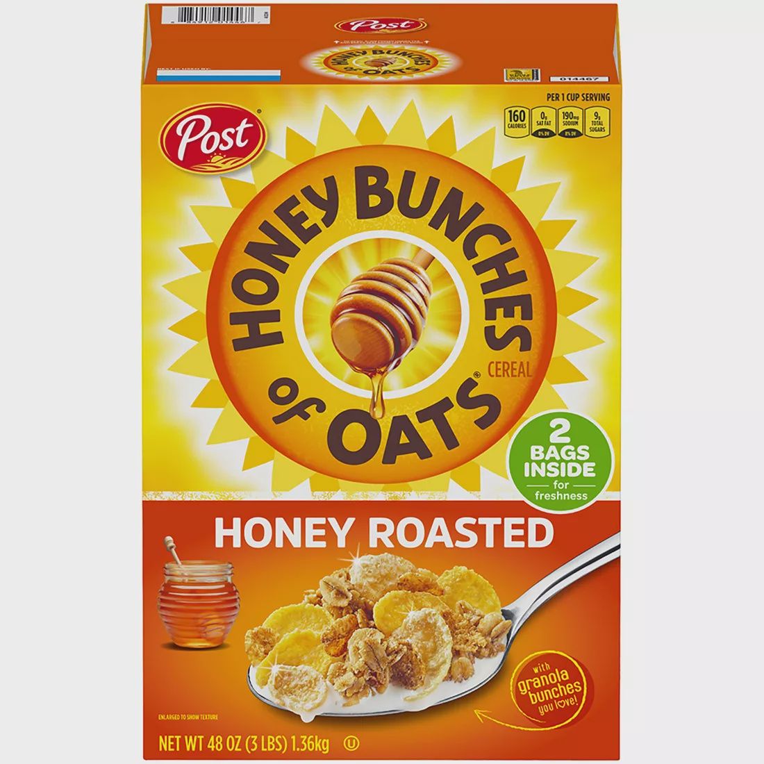 Honey Bunches of Oats Honey Roasted, 48 oz/2pk