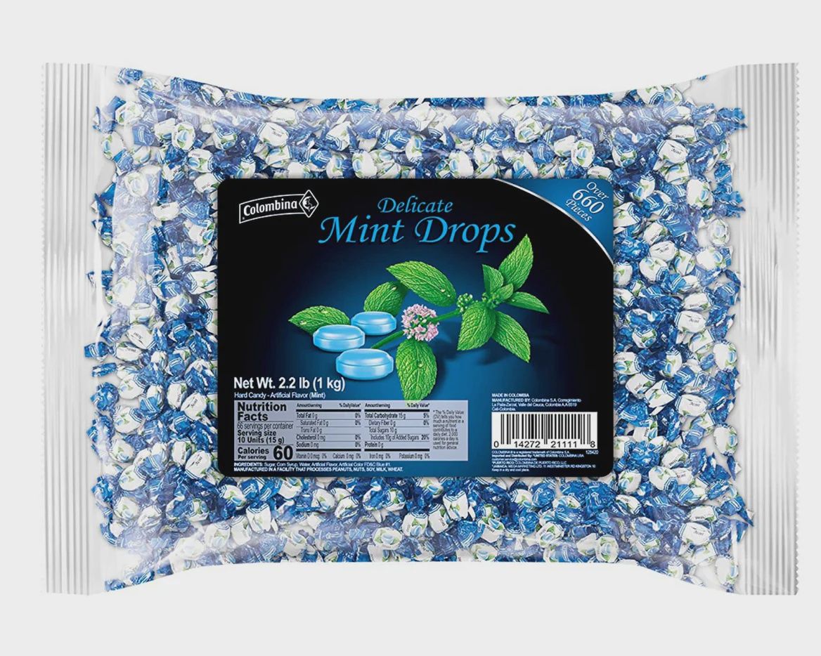 Colombina Delicate Mint Drops Hard Candy 2.2 LB