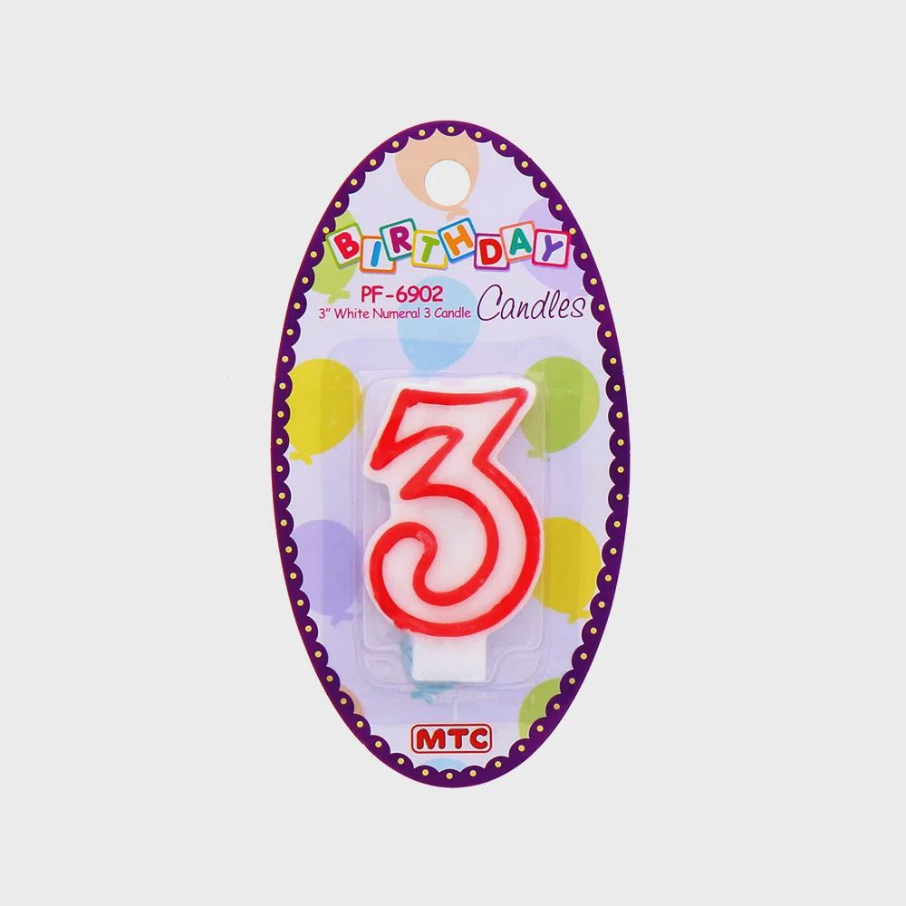 Number 3 Birthday Candle