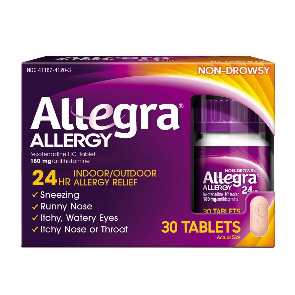 Allegra Adult 24-Hour Allergy Relief Tablets, 180mg, 30 Ct