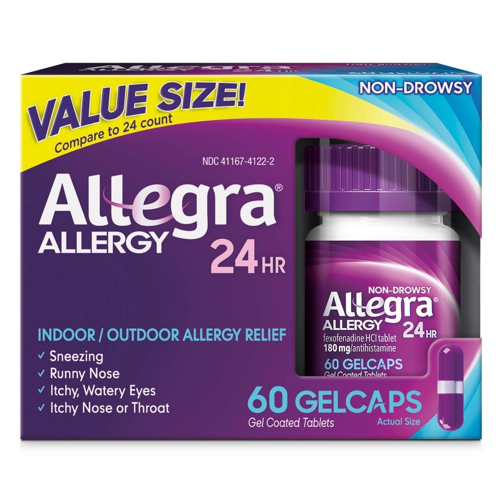 Allegra Allergy 24 Hour Gelcaps, 180 mg, 60 Count
