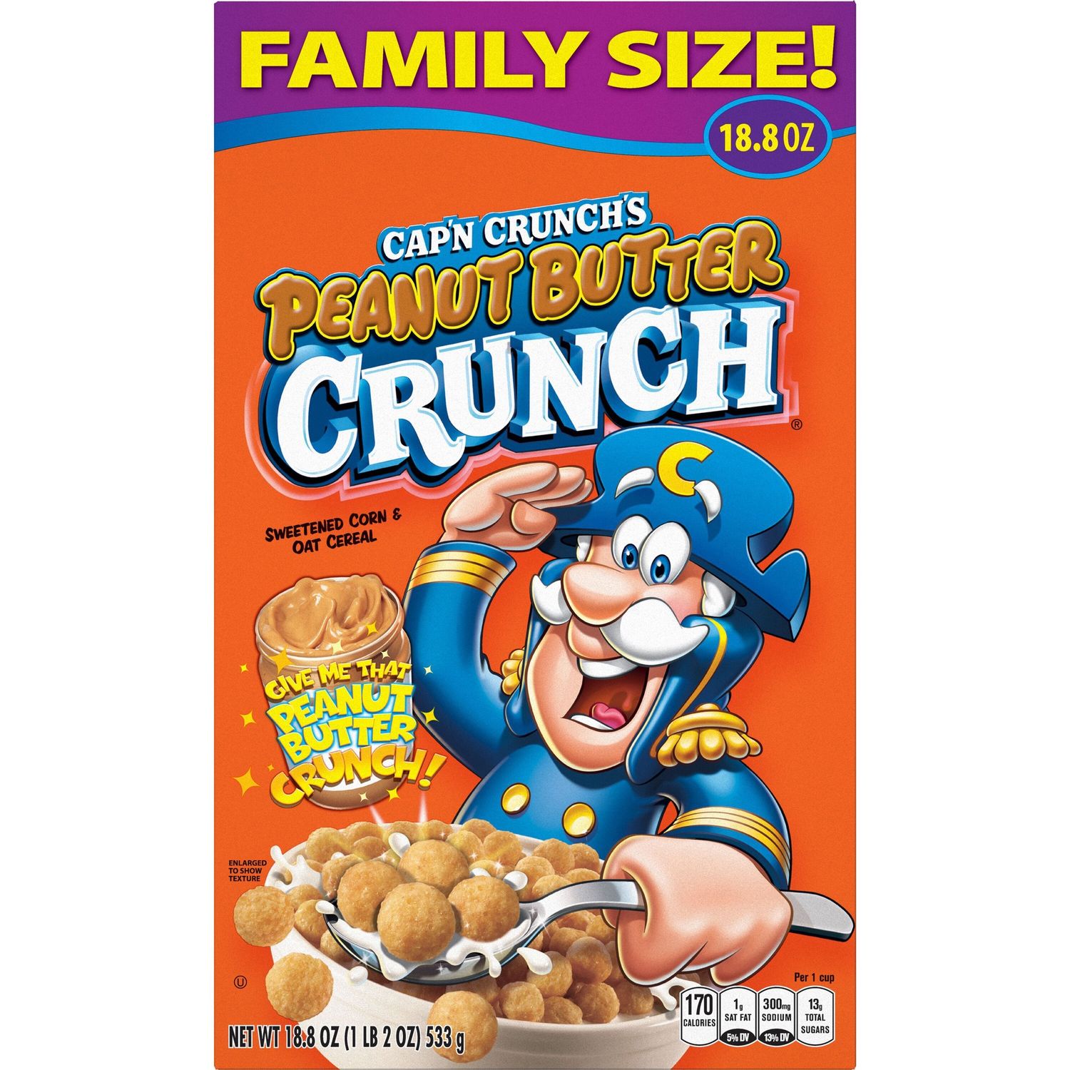 Cap&#39;n Crunch Peanut Butter Crunch Family Size 18.8oz