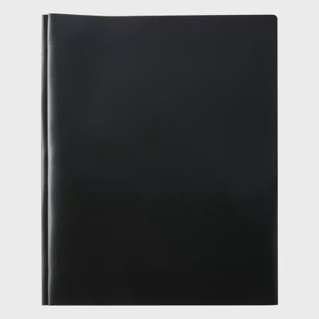 Pen + Gear Poly Folder with 3 Prongs &amp; 2 Pockets, Black
