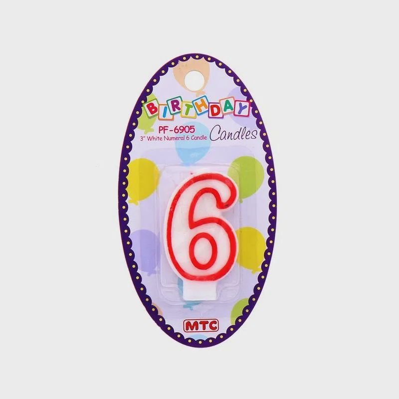 Number 6 Birthday Candle