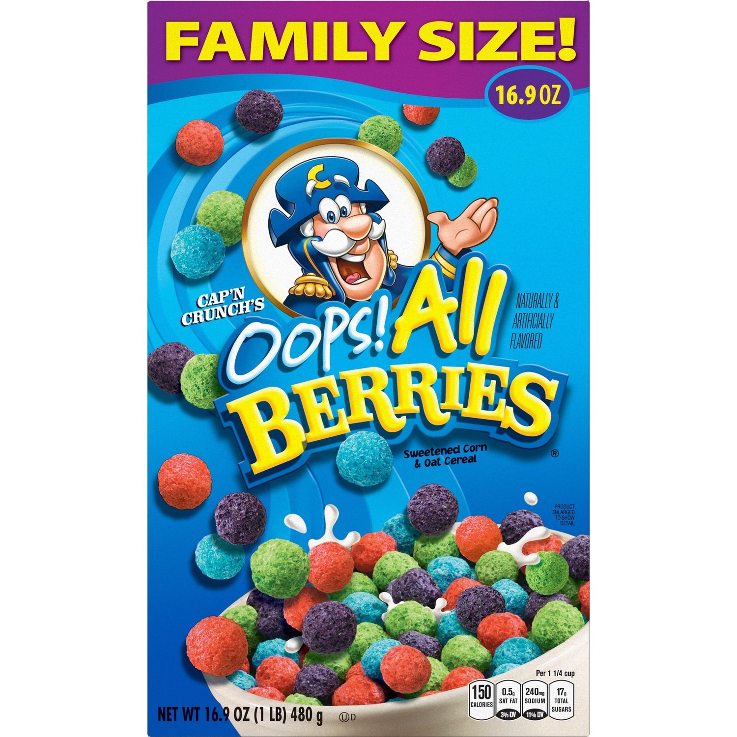 Cap&#39;n Crunch Cereal Oops All Berries Cereal, 16.9 oz