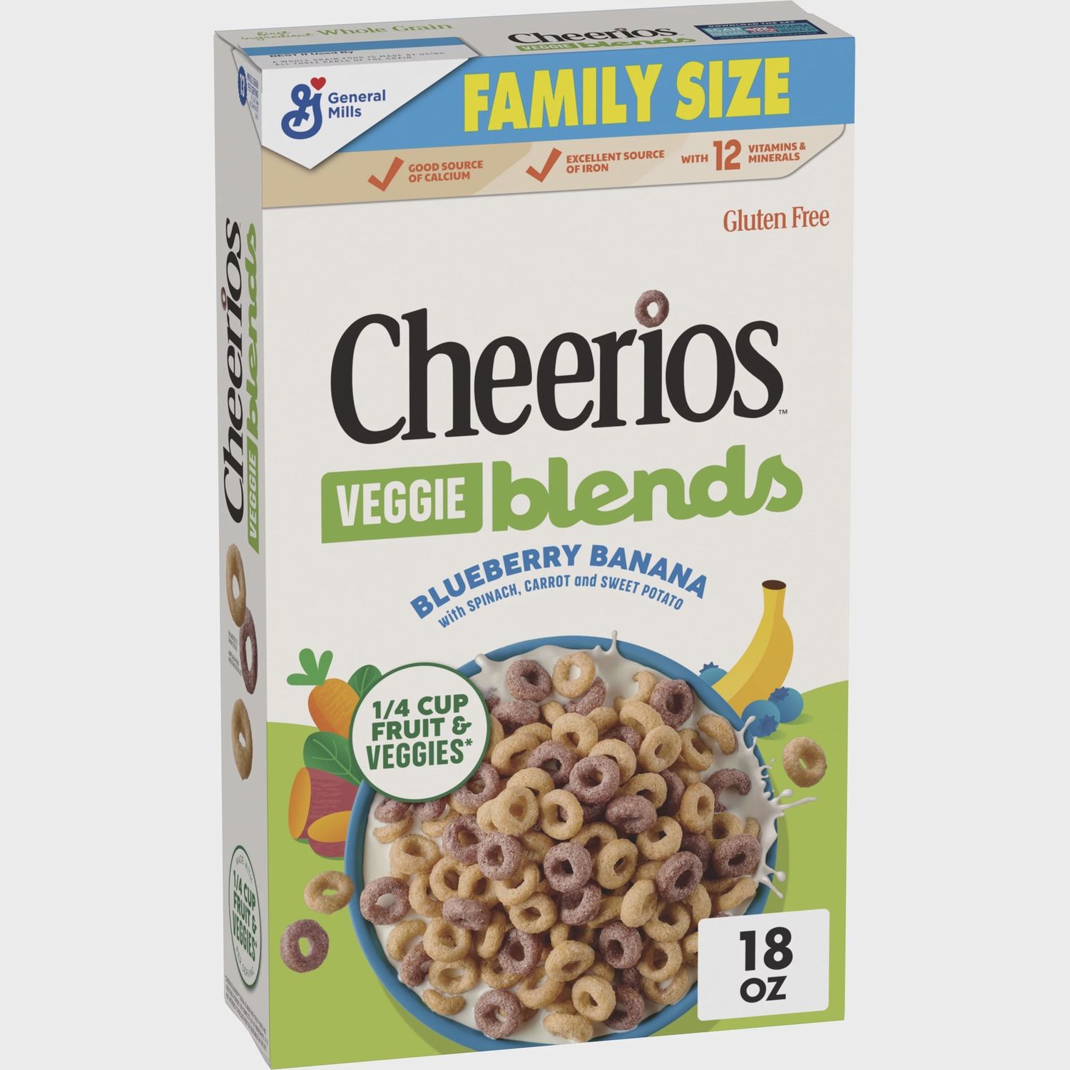 General Mills Family Size Veggie Blends Blueberry Banana Cheerios Cereal 18oz