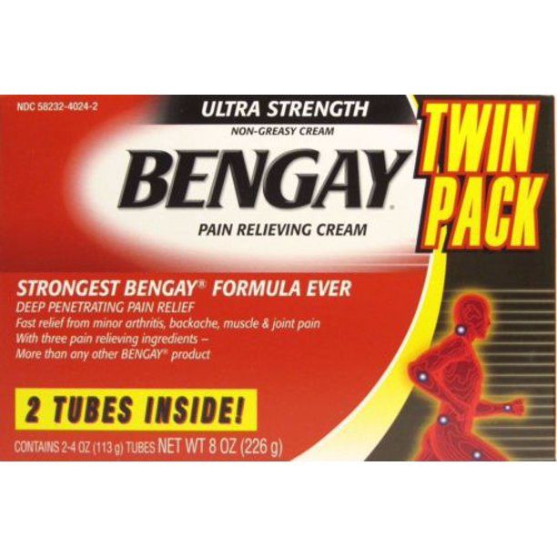 Bengay Ultra Strength Pain Relieving Cream, 4 Oz Tubes, 2 Ct
