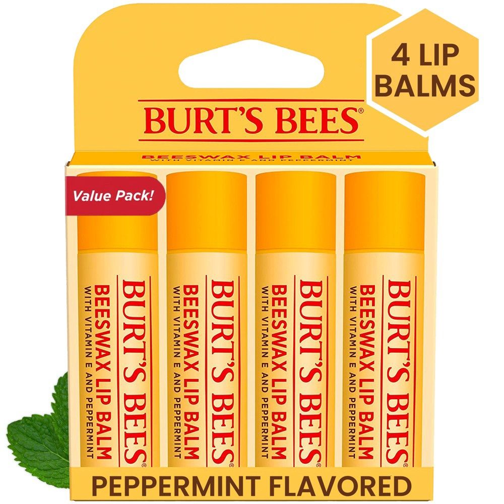 Burt's Bees Lip Balm - Beeswax - 4ct/0.6oz