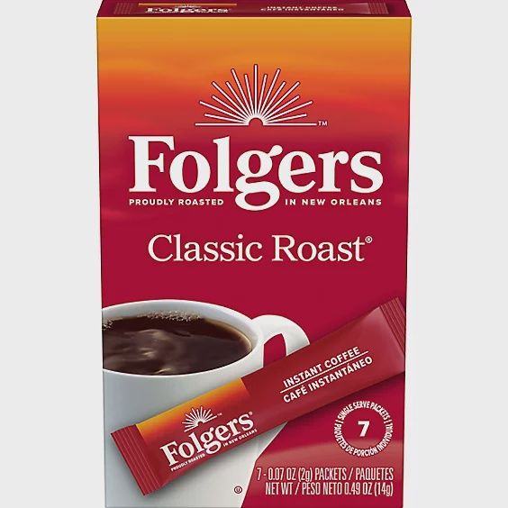 Folgers Classic Roast Box of Instant Medium Roast Coffee 7ct/0.07oz