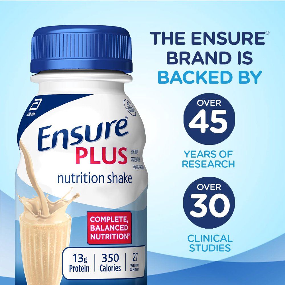 Ensure Plus Shake With 16 Grams, Vanilla, 8 fl oz