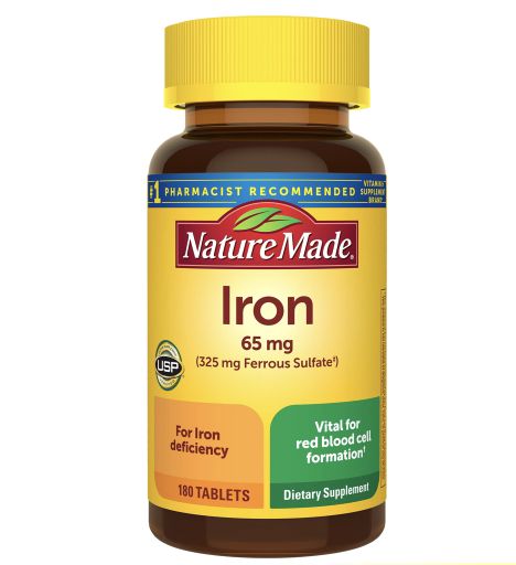 Nature Made Iron 65 mg Tablets 180 Count