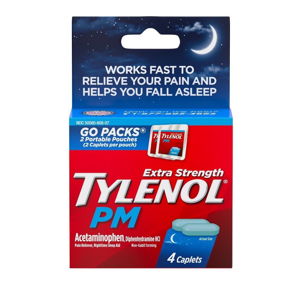 Tylenol PM Acetaminophen Extra Strength Caplets - 4ct