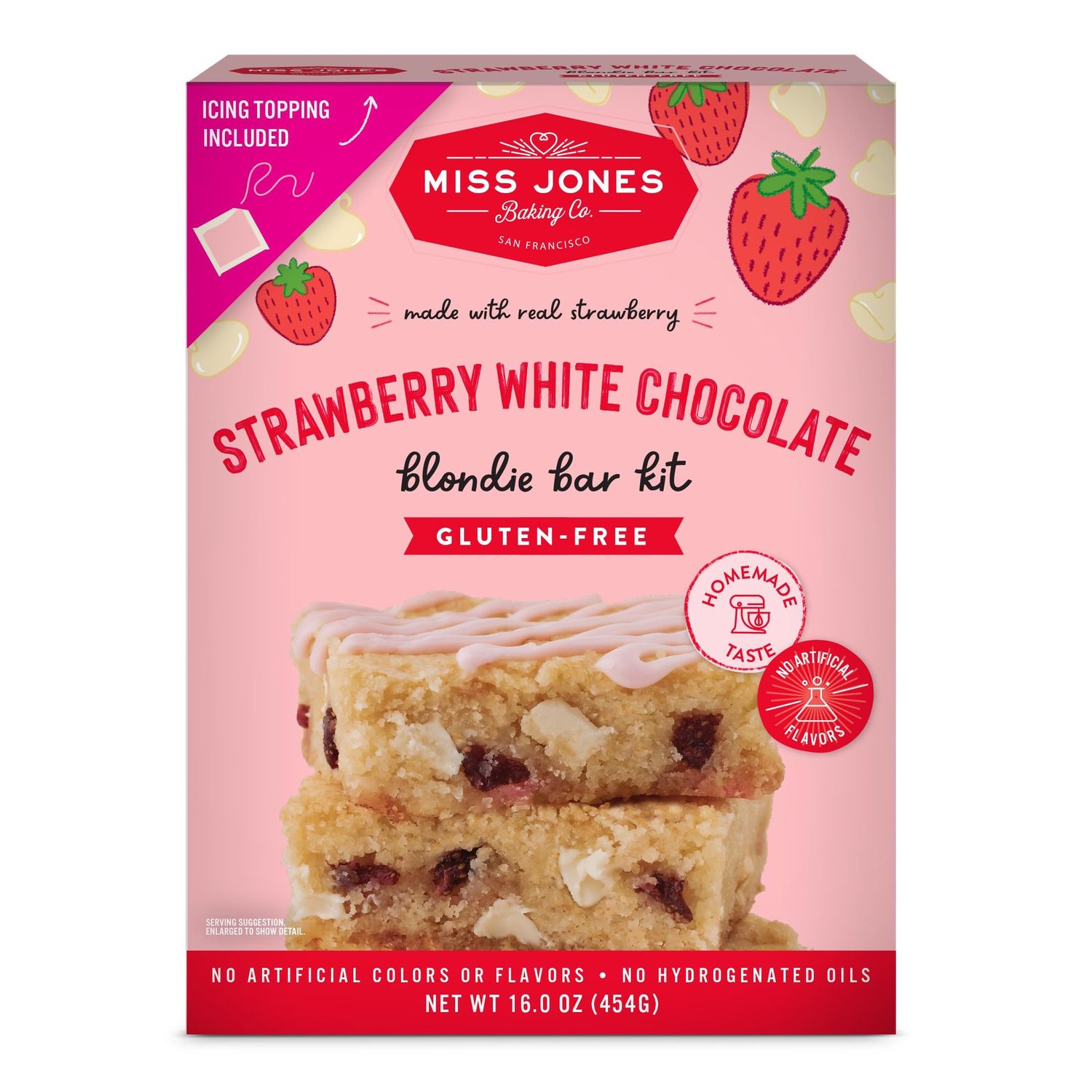 Miss Jones Gluten Free Strawberry White Chocolate Bar Kit 16 oz