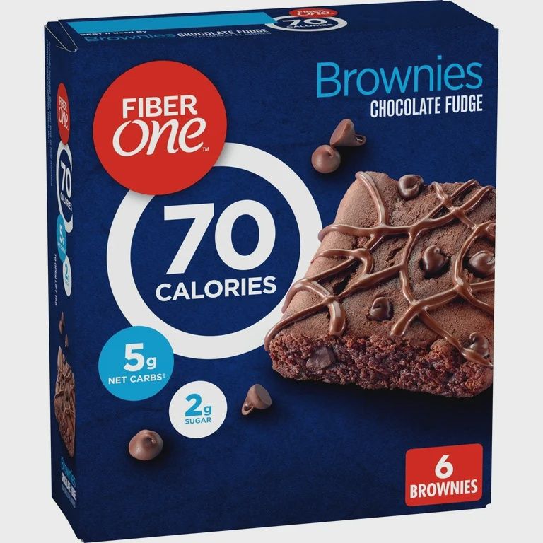 Fiber One 70 Calorie Chocolate Fudge Brownies, 6 ct 0.89 oz