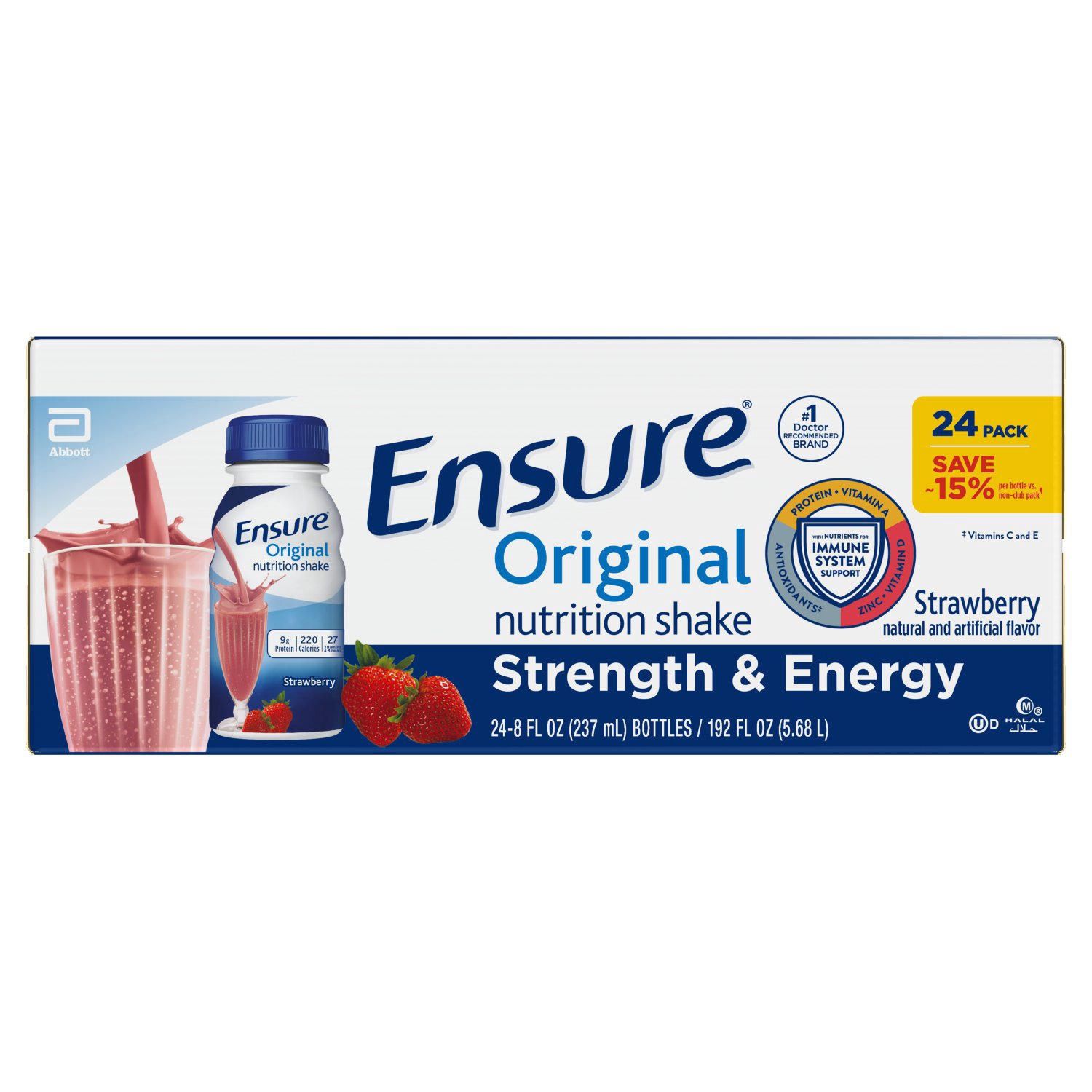 Ensure Original Strawberry Nutrition Shake 24 pk./8 fl. oz.