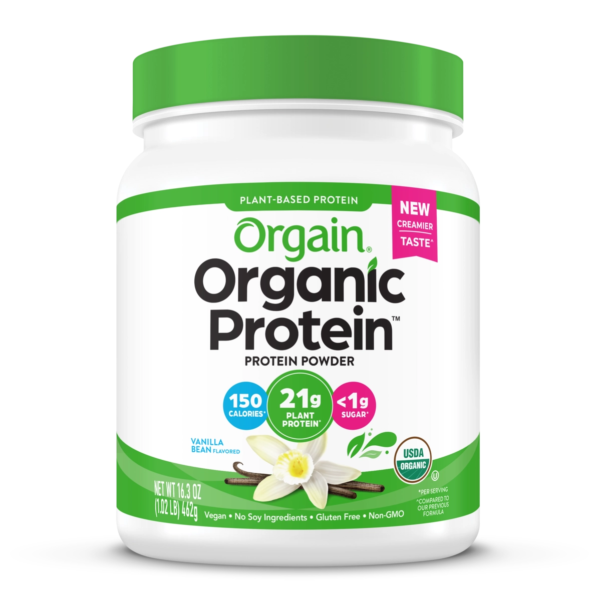 Orgain Organic Vegan Plant Based Protein Powder - Vanilla Bean - 16.32oz