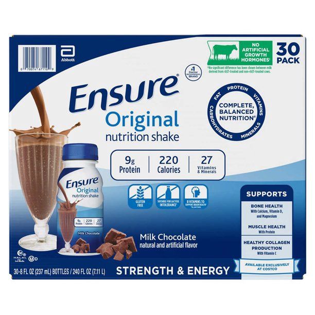 Ensure Original Nutrition Shake, Milk Chocolate, 8 Fluid Ounce (Pack of 30)