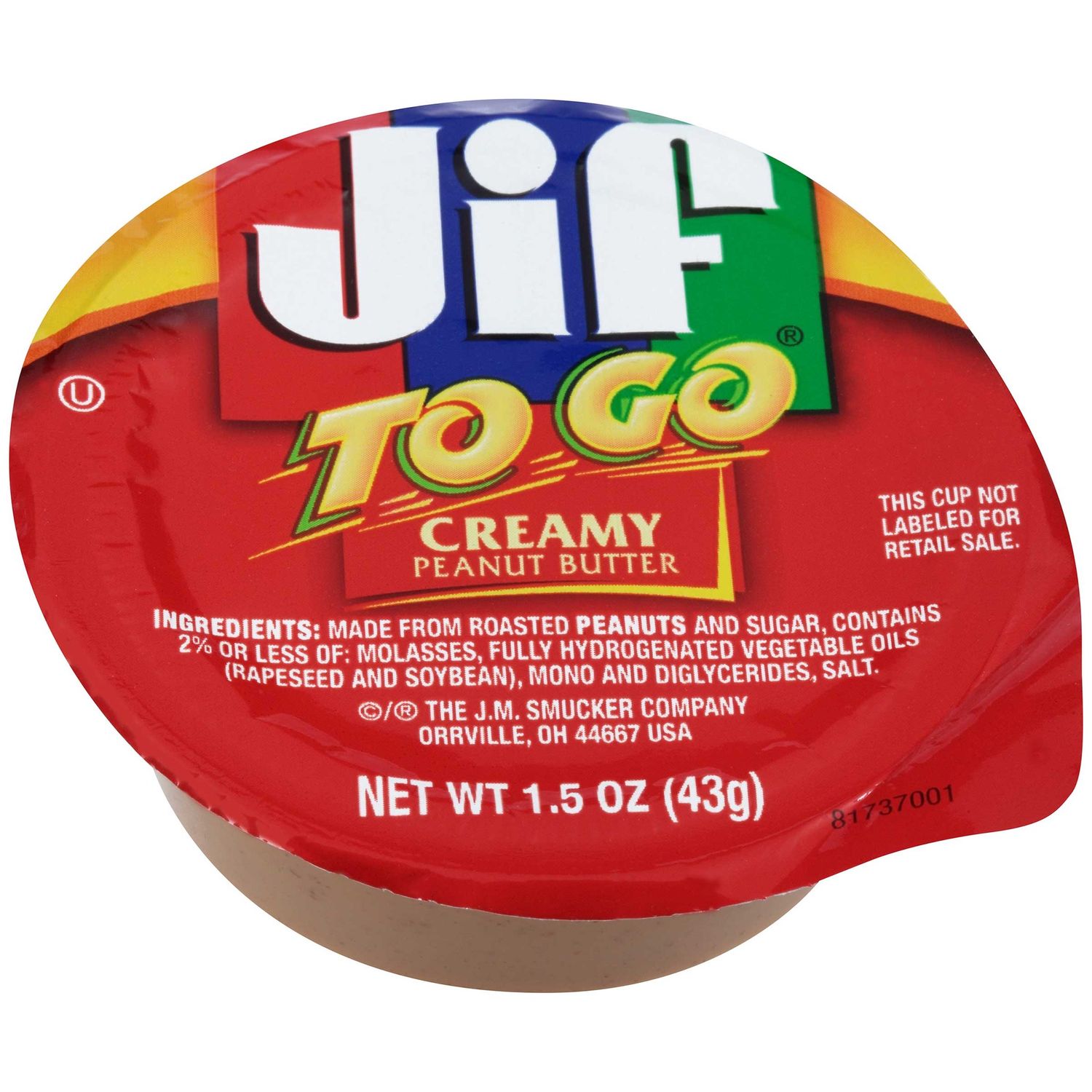 Jif To Go Creamy Peanyt Butter 1.5 oz