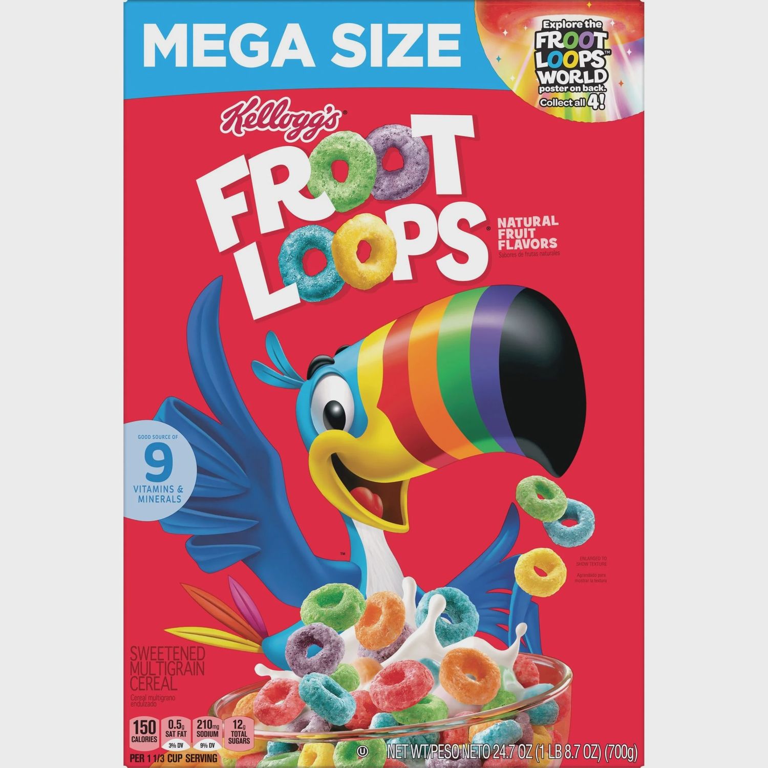 Kellogg's Froot Loops Mega sizen 24.7 OZ