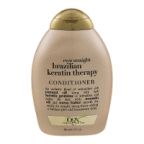 OGX Ever Straightening + Brazilian Keratin Therapy Hair-Smoothing Conditioner, Paraben-Free, Sulfate-Free Surfactants, 13 fl.oz