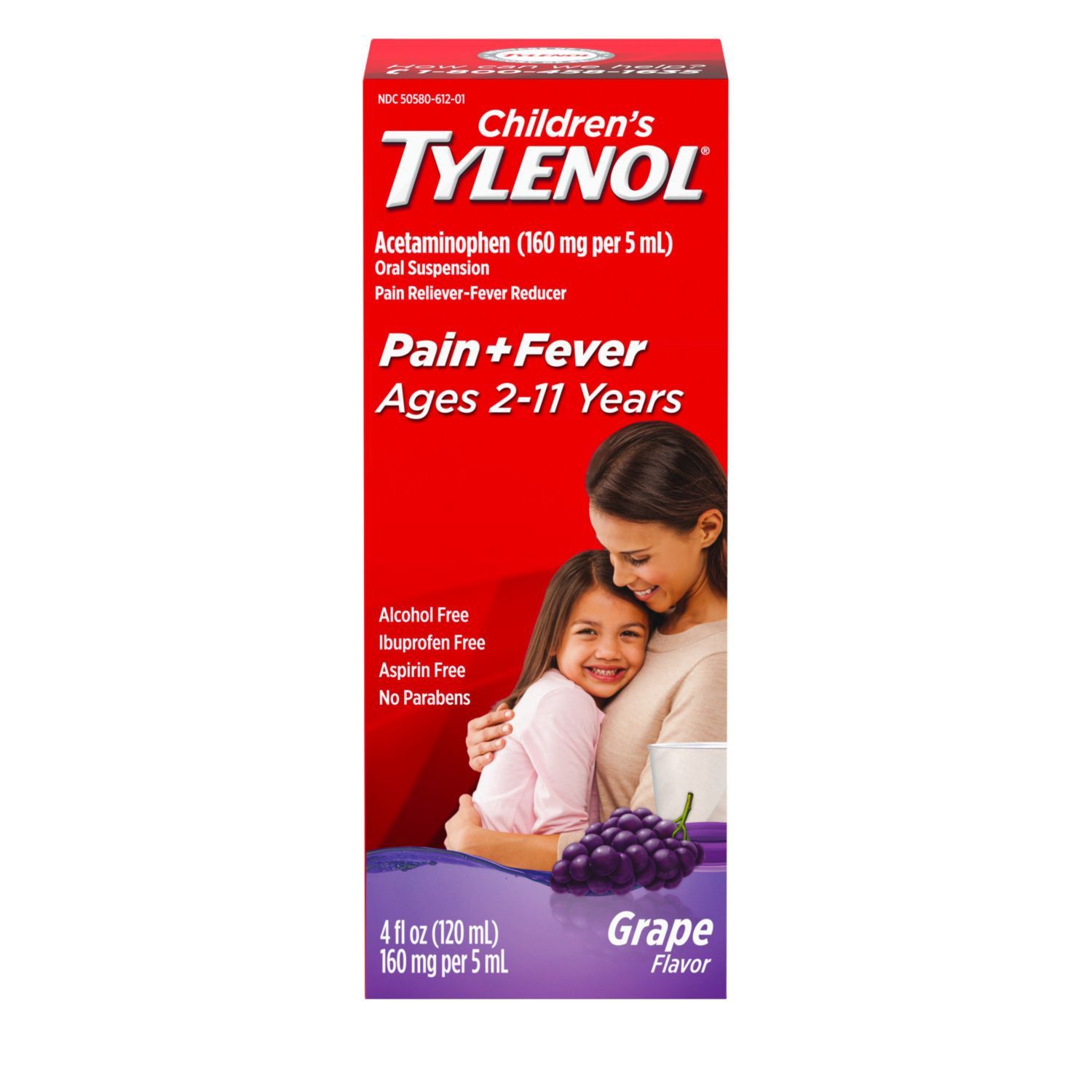 Tylenol Children's Pain/Fever Relief Grape Liquid, 4 FL oz
