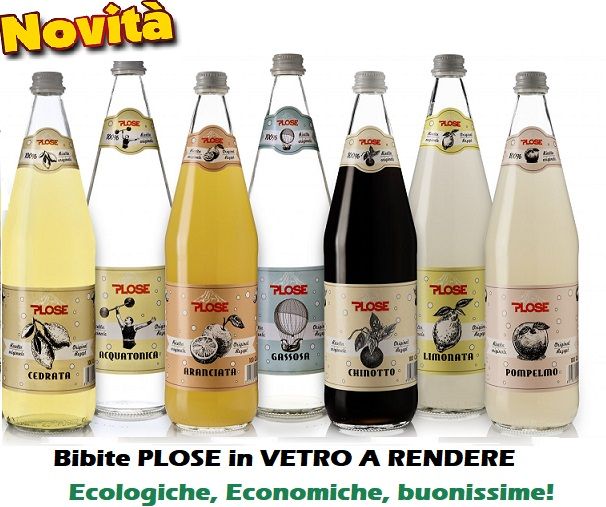 CESTINO DA 6 BOTTIGLIE MISTE BIBITE bio Plose 1L VETRO A RENDERE