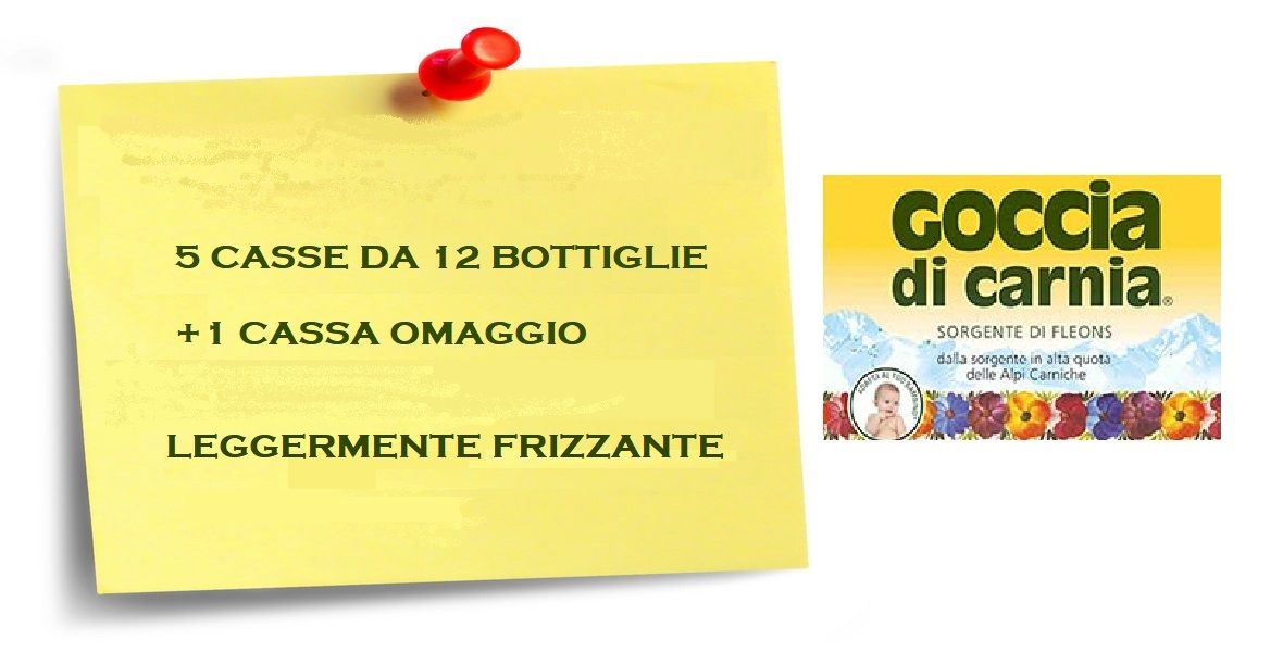 Goccia di Carnia 1L 12 bottiglie  LEGGERM. FRIZZANTE 5+1 CASSE