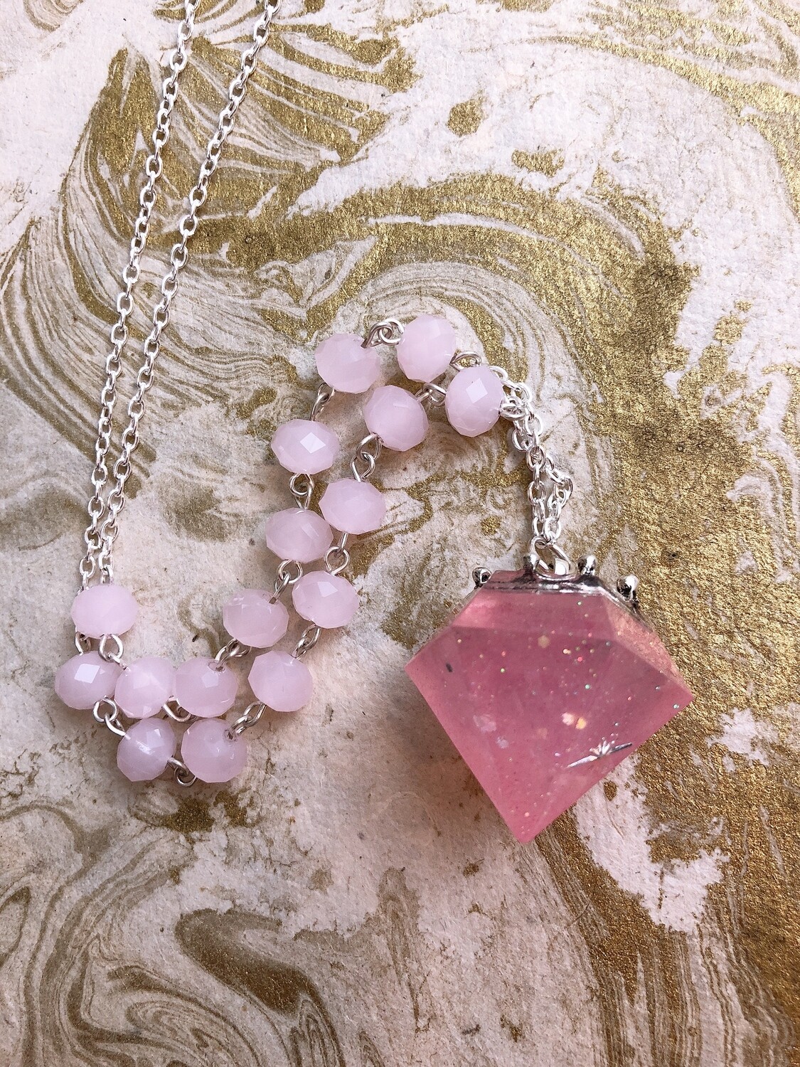 crowned jewel necklace (pink constellation)
