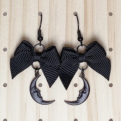 black moon earrings