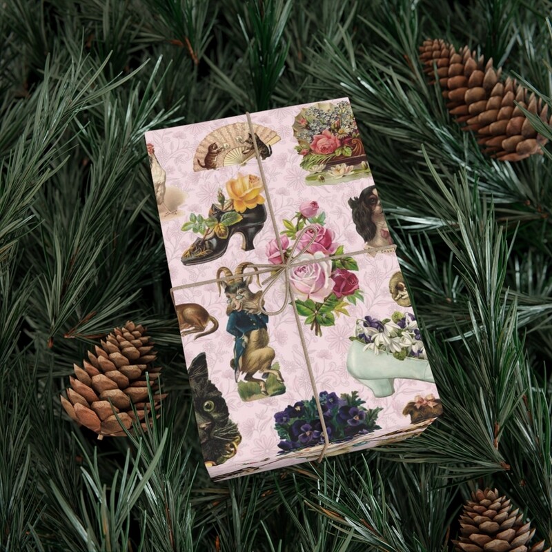 gift wrap paper (victorian scrapbook - pale pink)