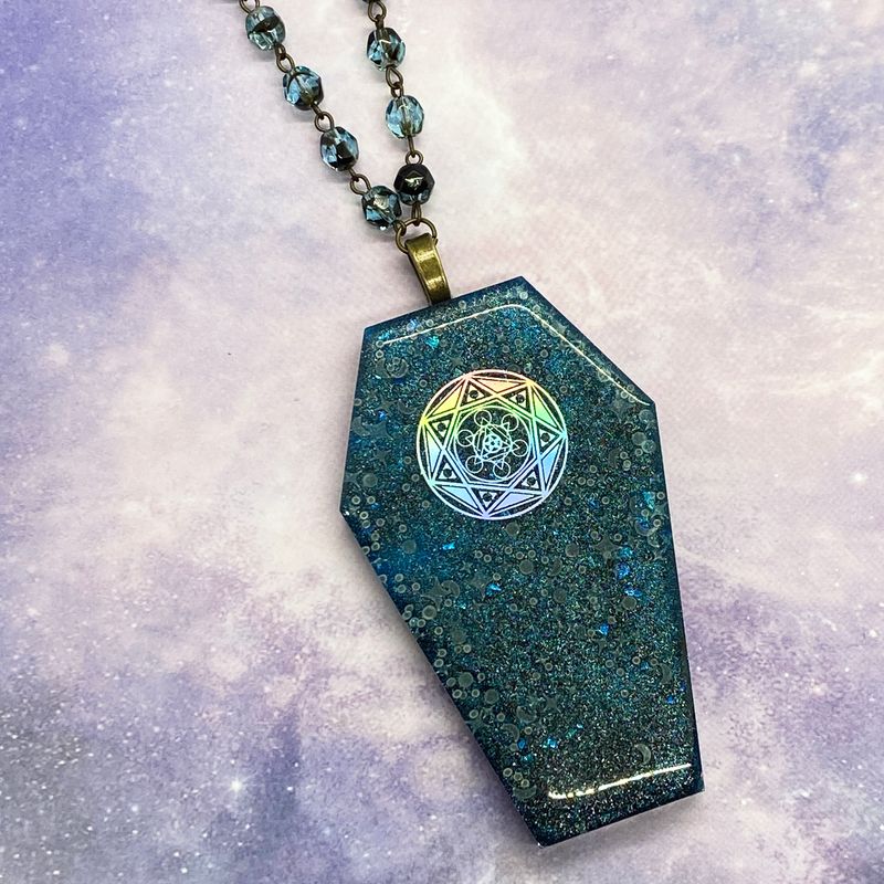magic circle coffin necklace