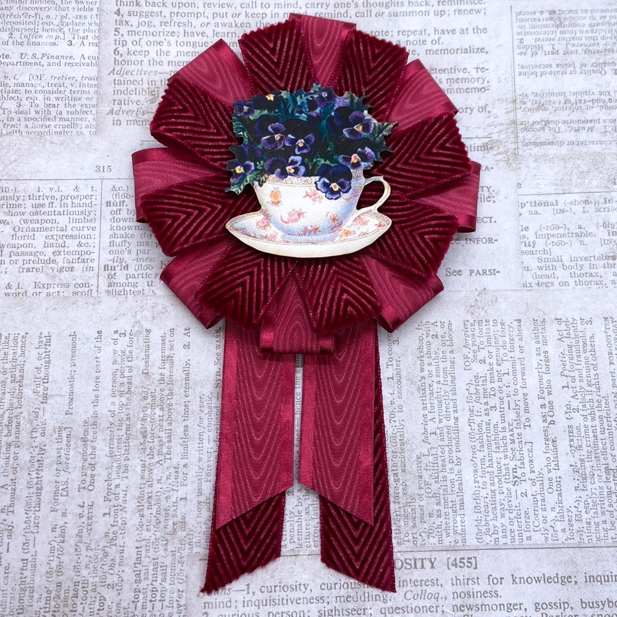 teacup bouquet rosette