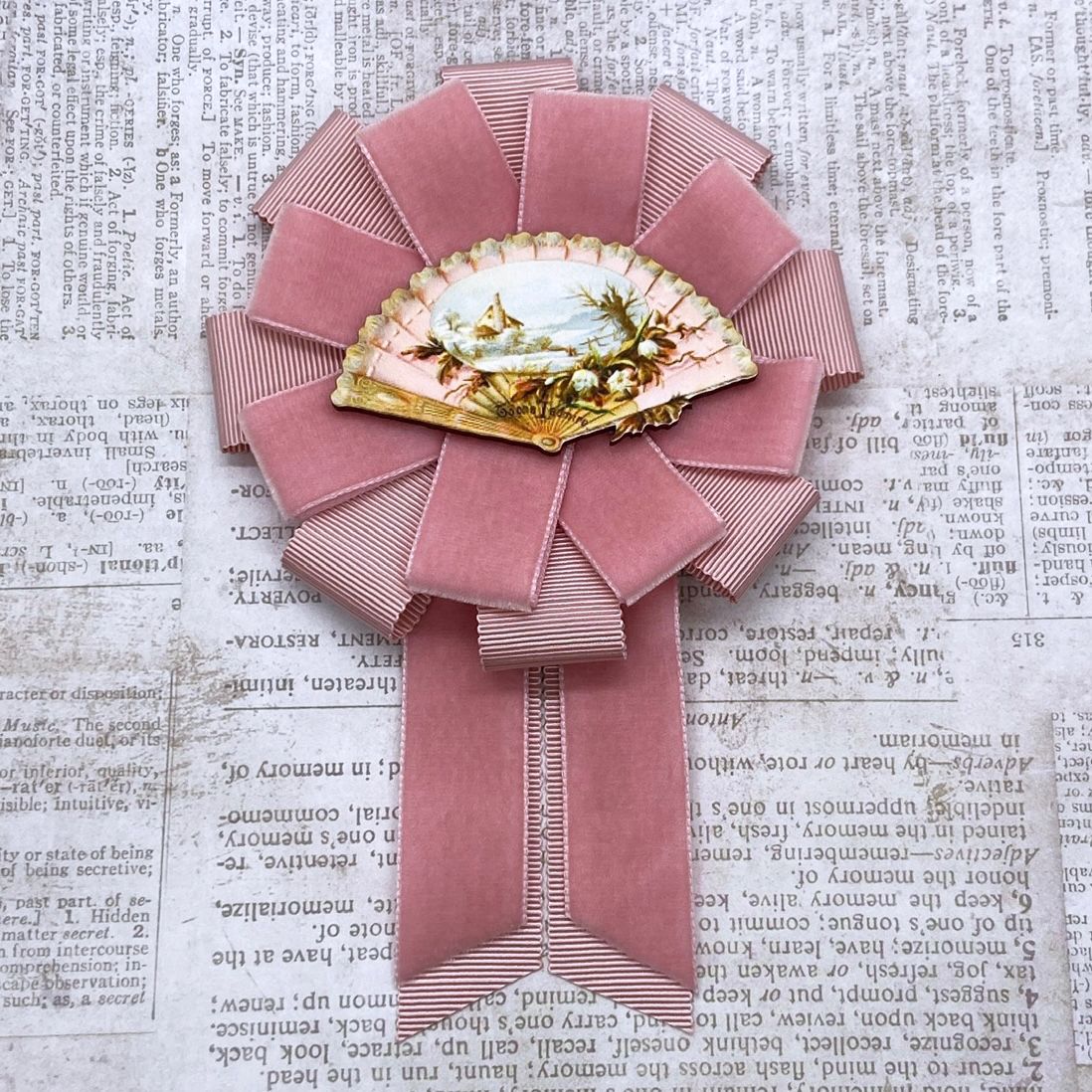 vintage fan rosette