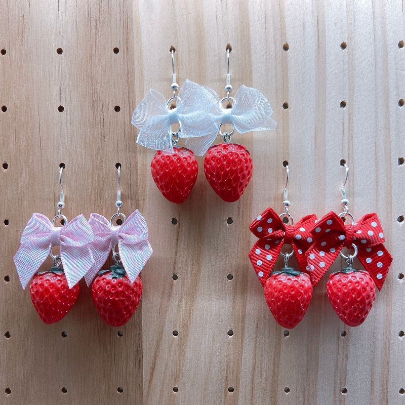 strawberry earrings (3 colors)