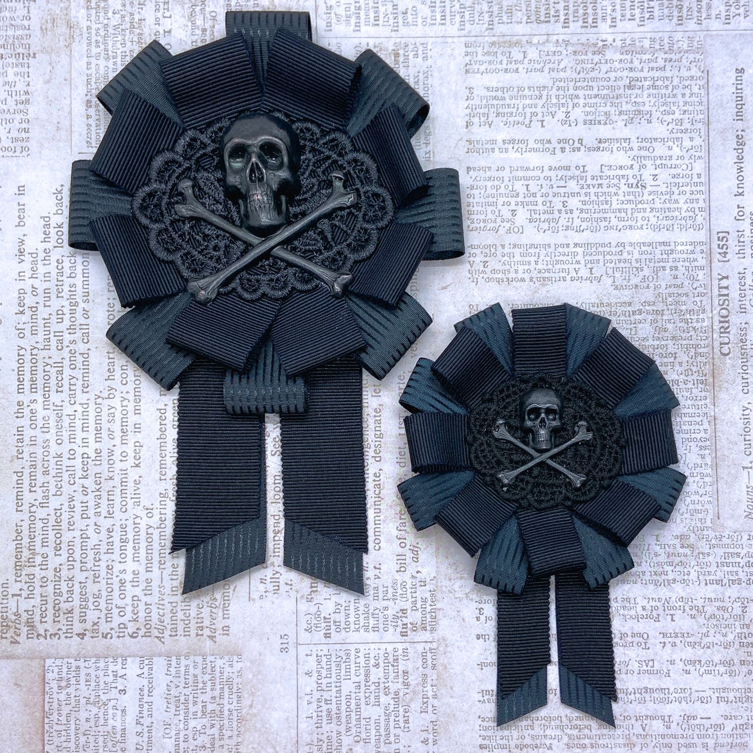 gothic pirate rosette set (regular and mini)