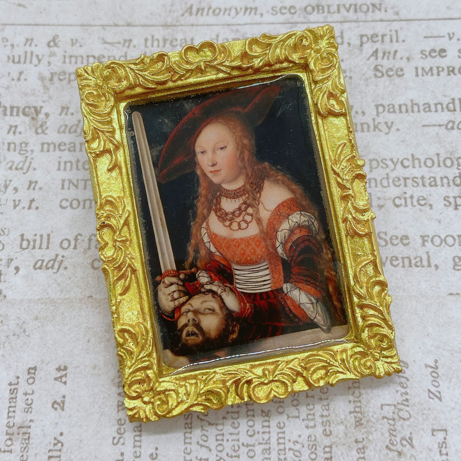 frame brooch (cranach's judith)