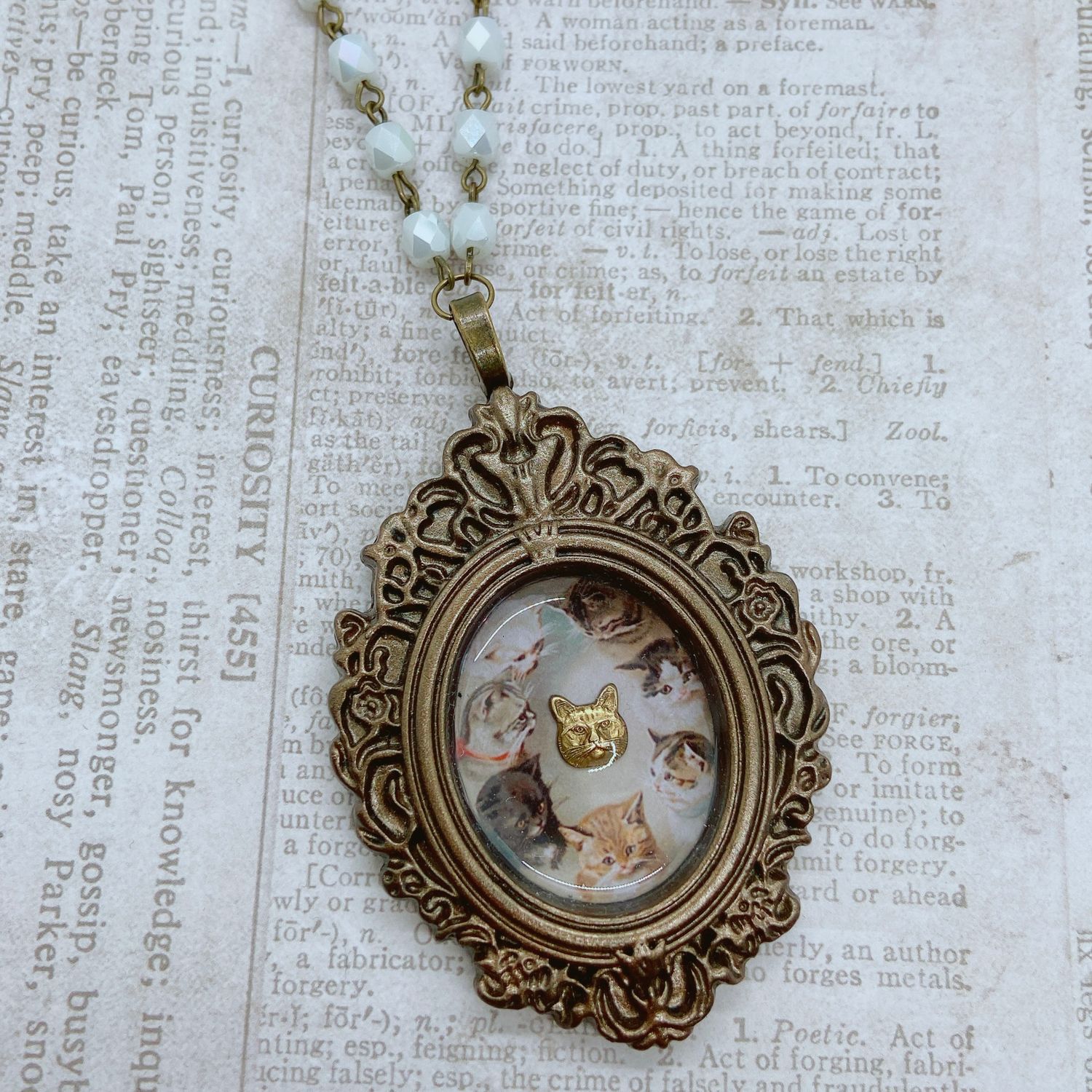 frame necklace (cat filled frame)