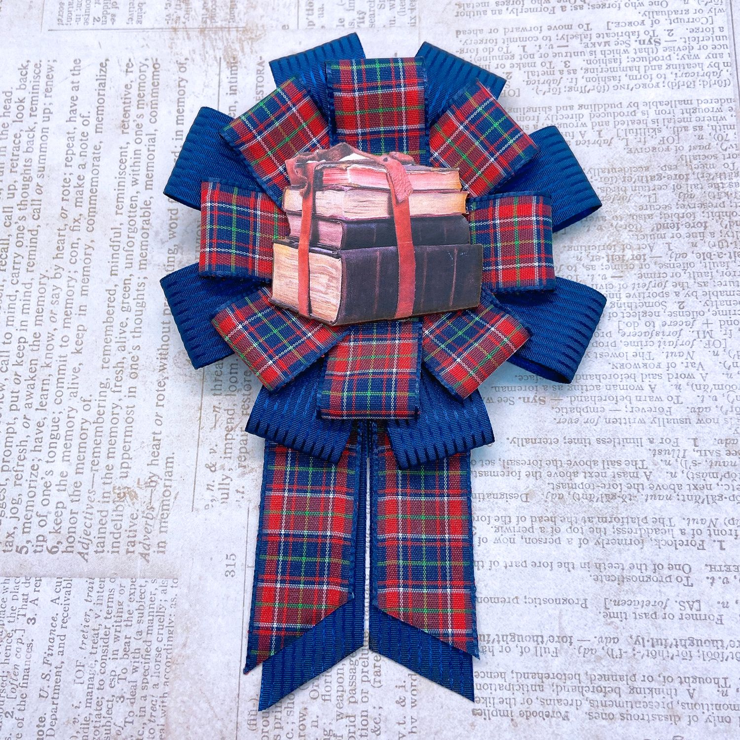 tartan books rosette