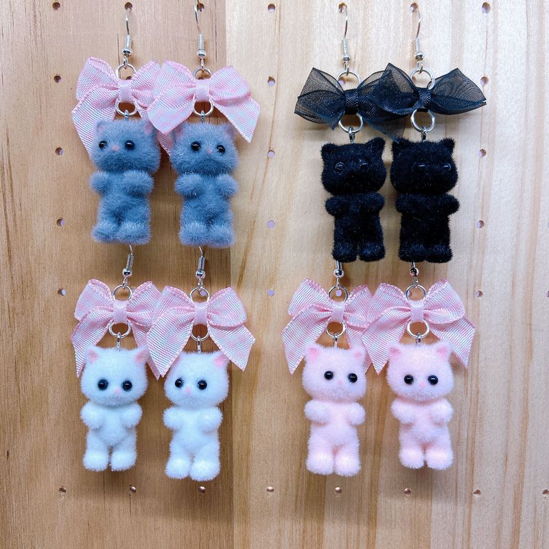 fuzzy kitty earrings (4 colors)