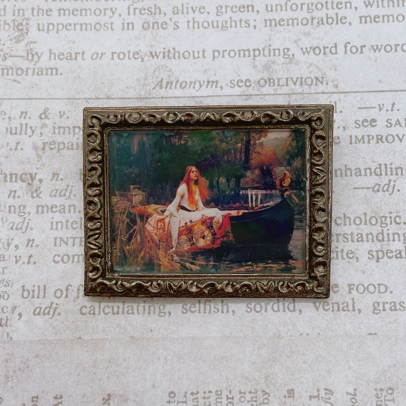 frame brooch (lady of shalott)