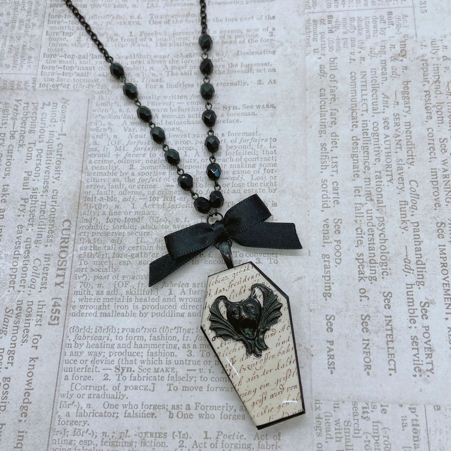 gothic vampire coffin necklace
