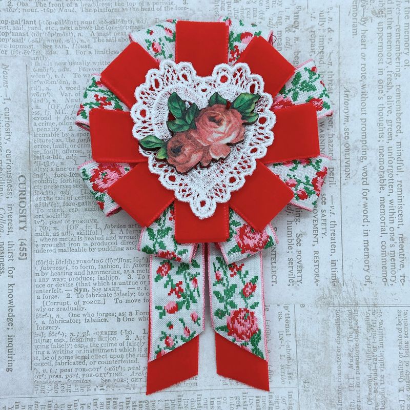 vintage valentine rosette