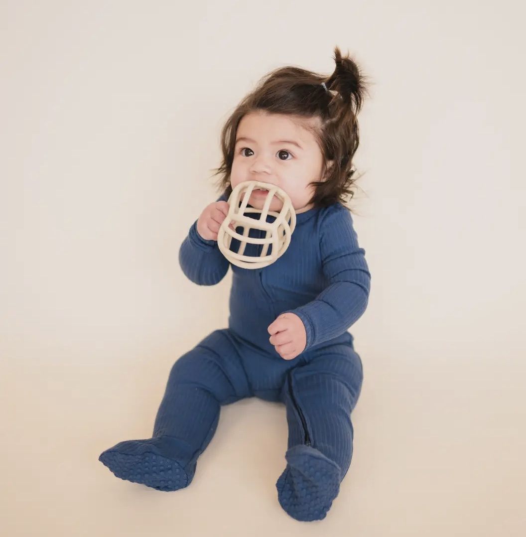 Organic Cotton Zip Up Suit/Blue