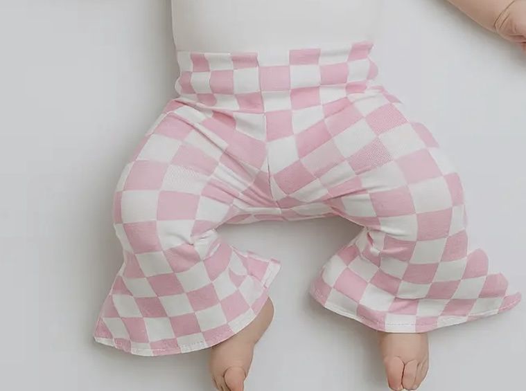 Pink Checkered Baby Bells