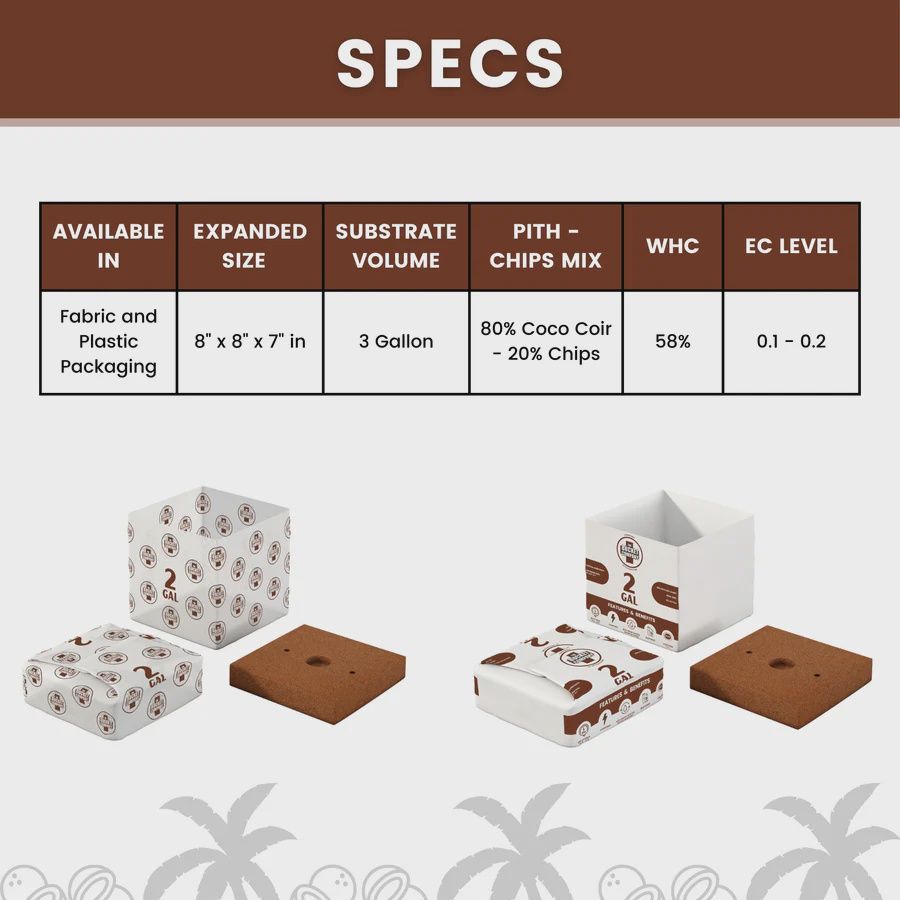 Bucket Company 2 Gallon Coco Cube | 58% WHC