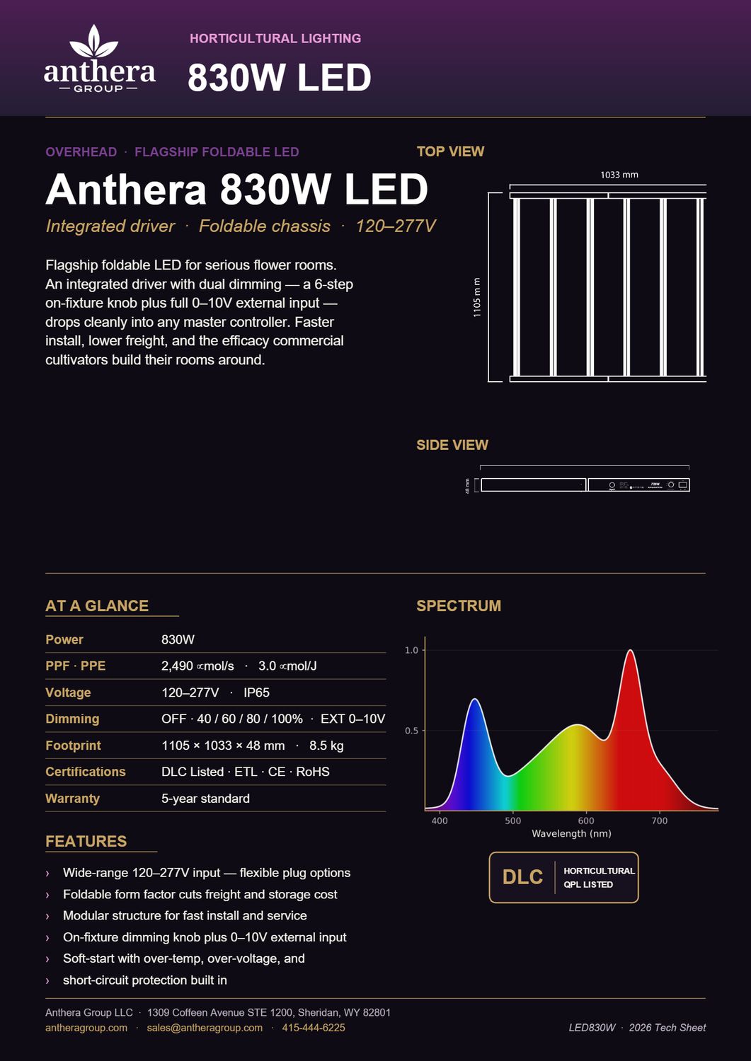 Anthera 830w LED