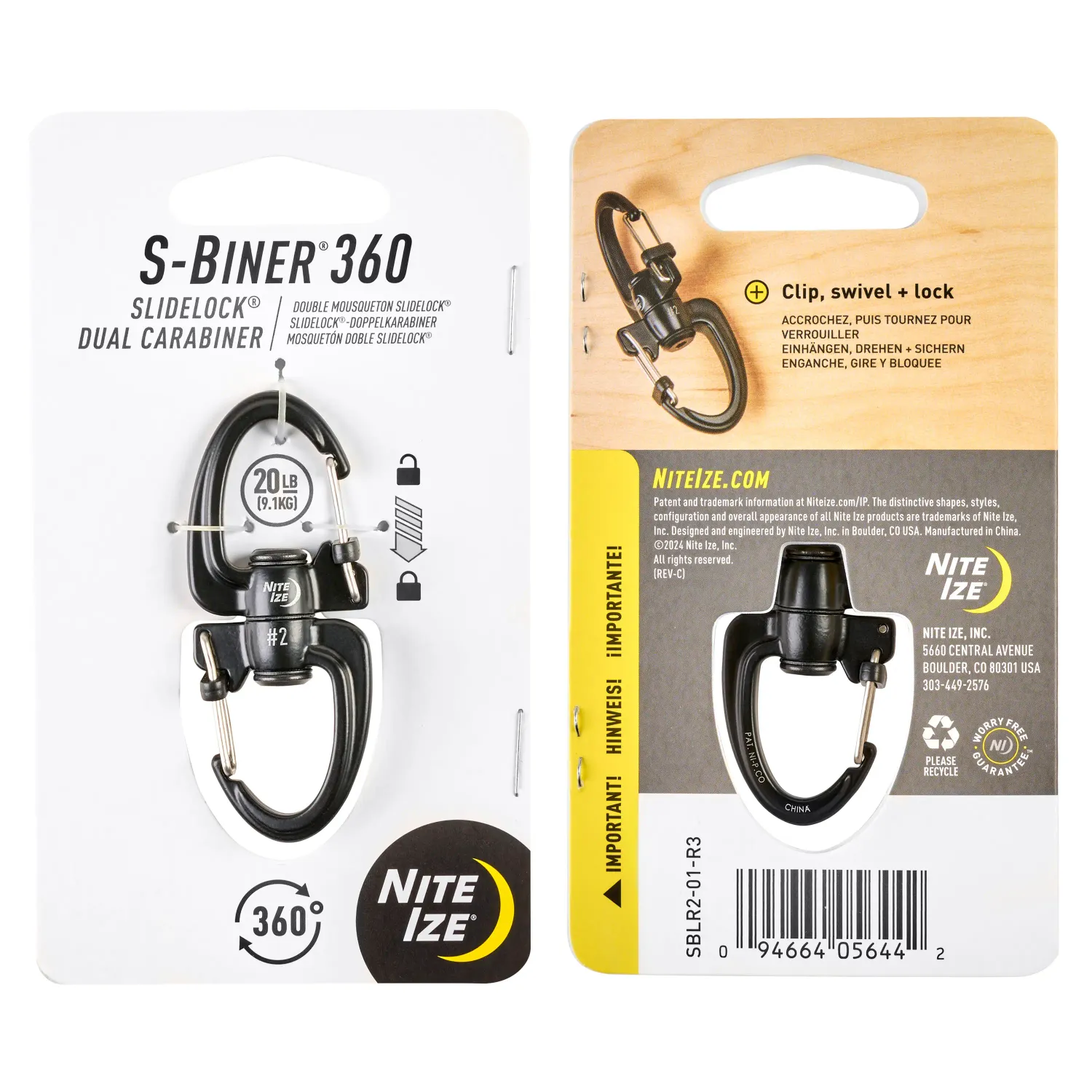 Nite Ize S-Biner 360, Size: 20lb