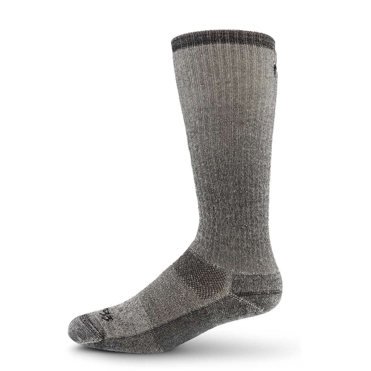 Minus33 Heavyweight Over the Calf Wool Socks, Color: Gray Heather, Size: S