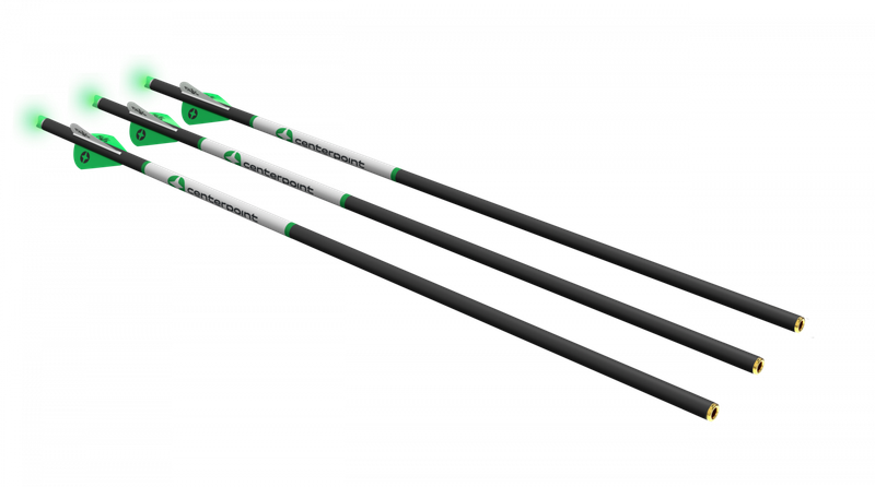 Center Point 20" 400gr Carbon Crossbow Arrows With Lighted Nocks 3pk