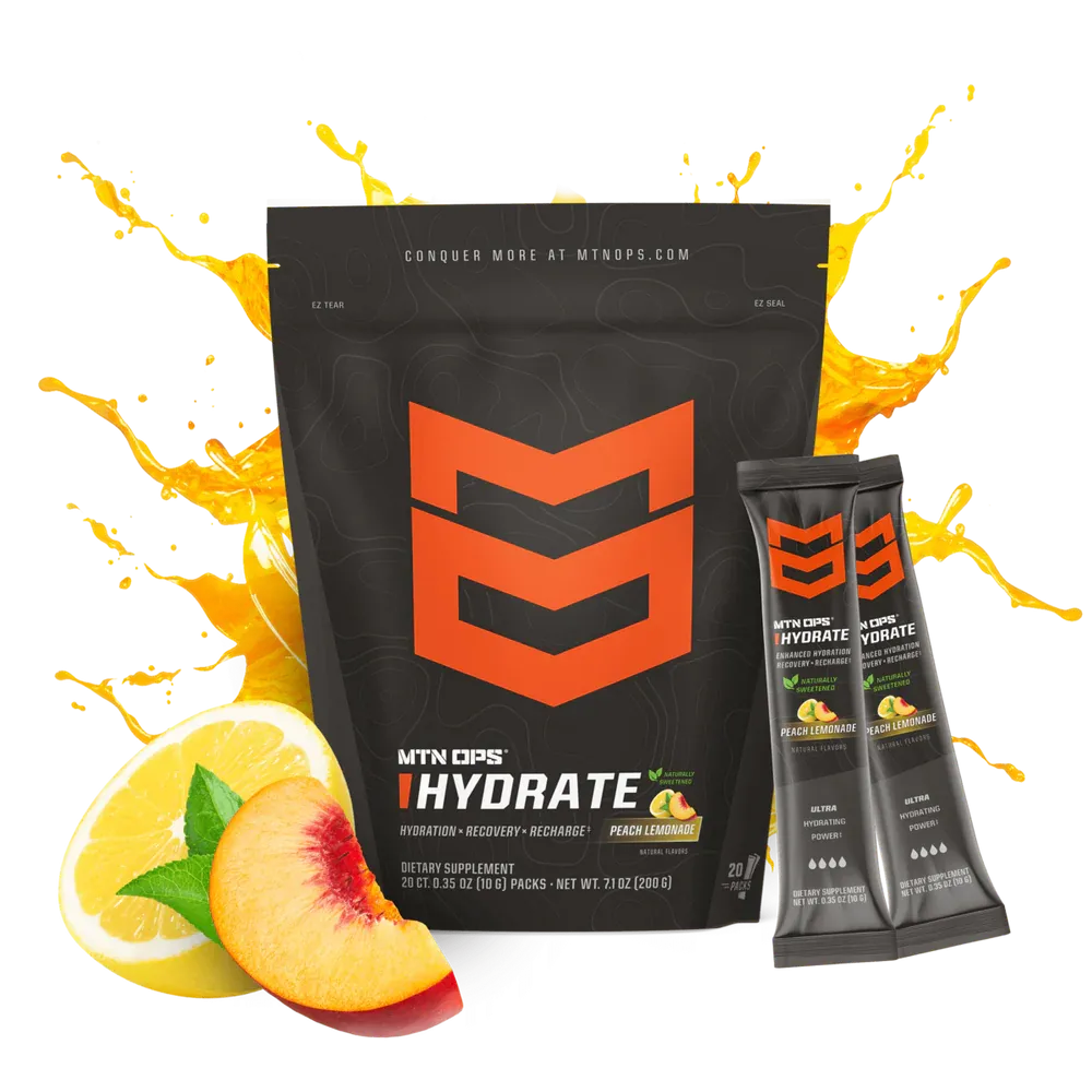 Mtn Ops Hydrate - 20pk Trail Packs, Color: Peach Lemonade